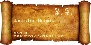 Wachsler Hermia névjegykártya